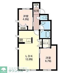 ヴィラーチェ湘南 2LDKの間取図画像