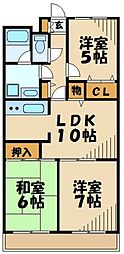 ソーラムすみよし台II 3階3LDKの間取り