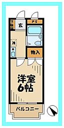 グリーンヴァレー稲田堤 1Kの間取図画像