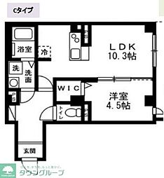 ディアコートあざみ野 1LDKの間取図画像