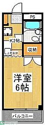 フリースクエアー英 1Kの間取図画像