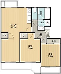 アドリーム新百合ヶ丘 2LDKの間取図画像