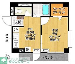 ニューフォレスト 1DKの間取図画像