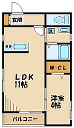 グランソレイユ 1LDKの間取図画像