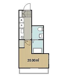川崎市麻生区高石2丁目アパート 1Kの間取図画像