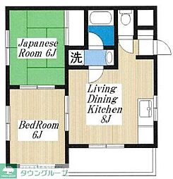 グランコート新百合ヶ丘 2DKの間取図画像