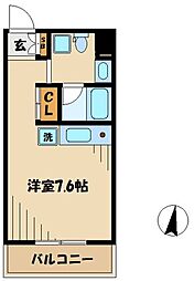 セントパレス鷺沼 ワンルームの間取図画像