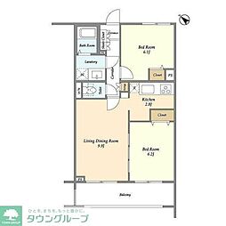 メゾンルミエールたまプラーザ 2LDKの間取図画像
