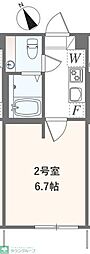 アザーレ・バモス登戸2 1Kの間取図画像