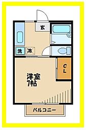 グランドハイツ 1Kの間取図画像