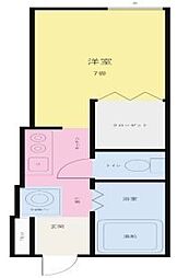 ローレンハイツ 1Kの間取図画像