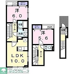 ネロミロスＣ 2階2LDKの間取り