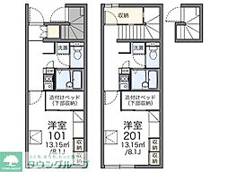 レオパレスエトワール28729 2階1Kの間取り