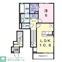 ドルチェビータ　III 2階1LDKの間取り