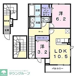 ドルチェビータ　III 3階2LDKの間取り