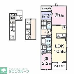 花の木 3階2LDKの間取り