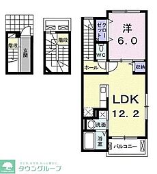 ジュネスＦＡ 3階1LDKの間取り
