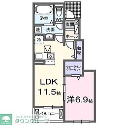 ヴィラ・アルジャンテ 1階1LDKの間取り