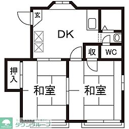 コーポ川島 2DKの間取図画像