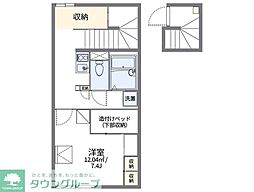 レオパレスアクセル 1Kの間取図画像