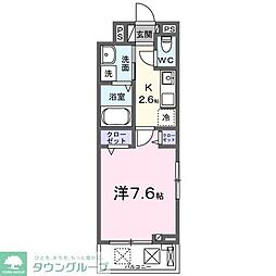 ヒカルサ熊谷大原 1Kの間取図画像