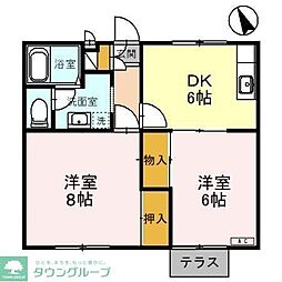 エステートM 2DKの間取図画像