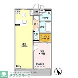 メゾンベール 1LDKの間取図画像