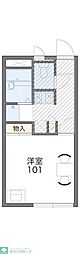 レオパレスDernier2 1Kの間取図画像