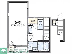 レオネクストアロサール 1Kの間取図画像