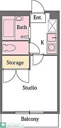 アルシェメゾン 1Kの間取図画像