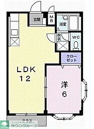 パステルハイツ21-B 1LDKの間取図画像