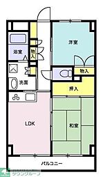 高砂ハイツ2 1LDKの間取図画像