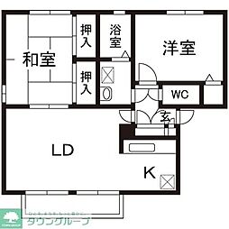 リーベンハイツA 2LDKの間取図画像