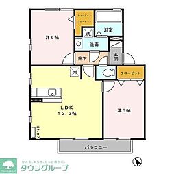リビングタウン上野台B 2LDKの間取図画像