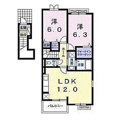 メゾンラフレ2 2LDKの間取図画像
