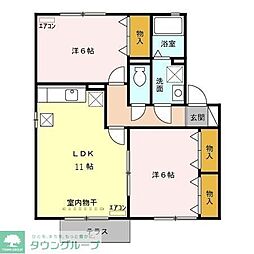 ロイヤルコリーヌA 2LDKの間取図画像