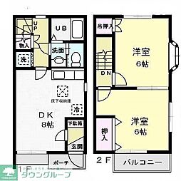 ルボヌールB 2DKの間取図画像