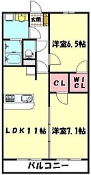 ニックレジデンス常盤町 2LDKの間取図画像