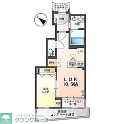 ソラーレ(東松山市松山町 アパートII期新築工事) 1LDKの間取図画像