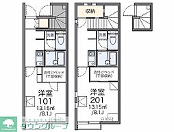 レオネクストメルベーユ川島 1Kの間取図画像
