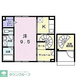 ストーキア 1Kの間取図画像
