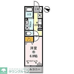 スリールドゥ 1Kの間取図画像