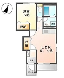 フルール 1LDKの間取図画像