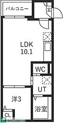 東松山市幸町アパート 1LDKの間取図画像