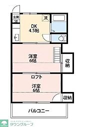 b'CASA東松山3re-born 2DKの間取図画像