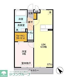 スカイコート 1LDKの間取図画像