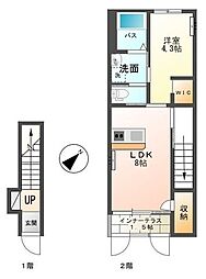 ウィステリア1 1LDKの間取図画像