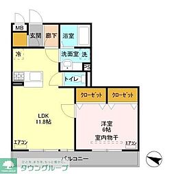 フローラ 1LDKの間取図画像