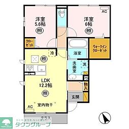 フローラルハイツ 2LDKの間取図画像