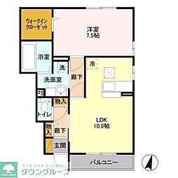 Gardens2 1LDKの間取図画像